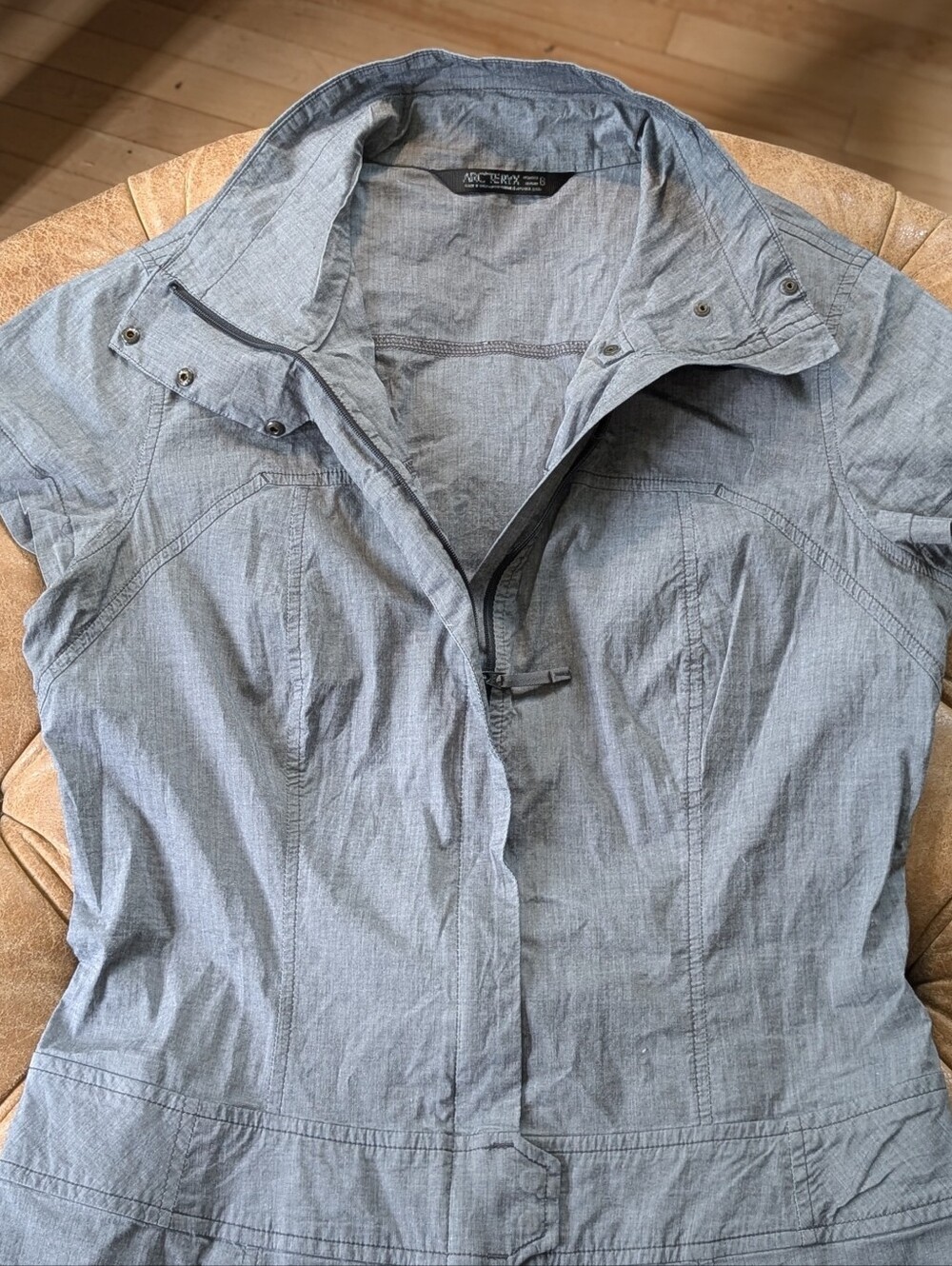 Arc'teryx Women's Blasa Zip Cotton Blend Pocket Dress Light Frey Size 8 Wmn Med
